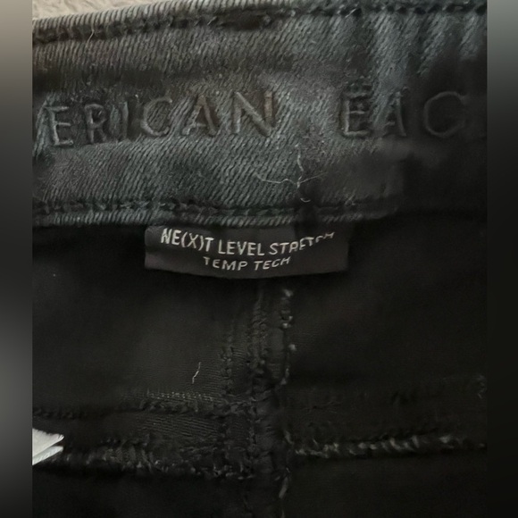 American Eagle Stretch Skinny Jeans Ripped Black size 00 Regular - Picture 6 of 6